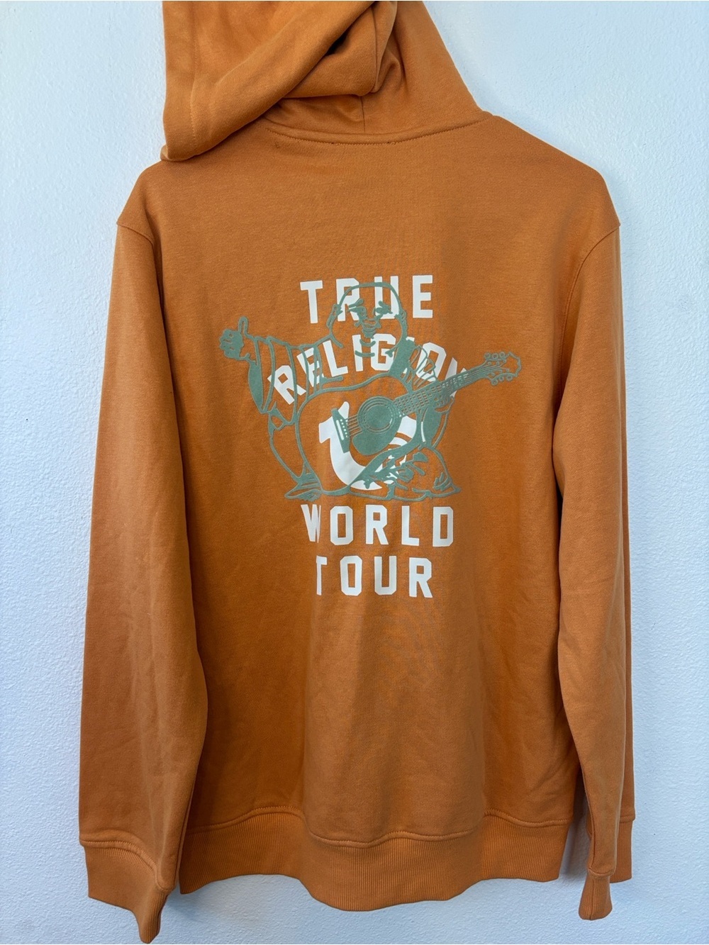 True Religion Orange Graphic World Tour Hoodie -539sku